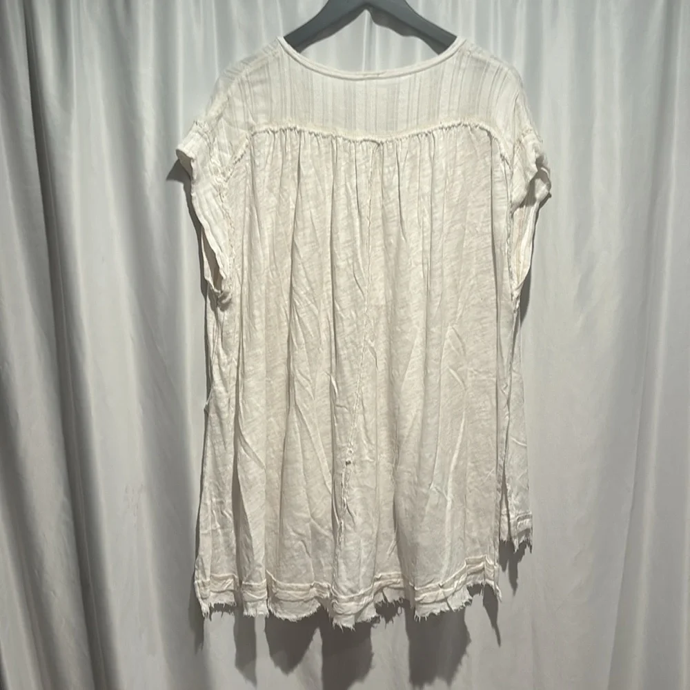 Free People Flowy Cotton Linen Tunic size XS off white - Picture 5 of 9